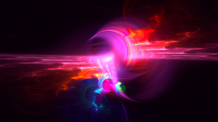 3D rendering abstract red fractal light background