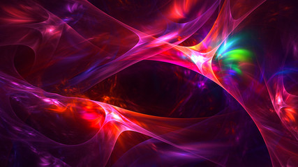 3D rendering abstract red fractal light background