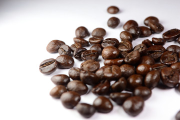 Coffee beans in white background