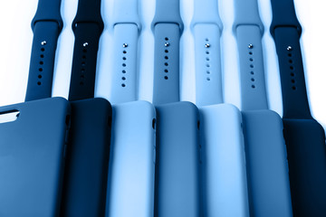 Up to date technology.Top view of diverse personal accessory laying on the white background