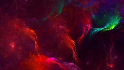 3D rendering abstract red fractal light background