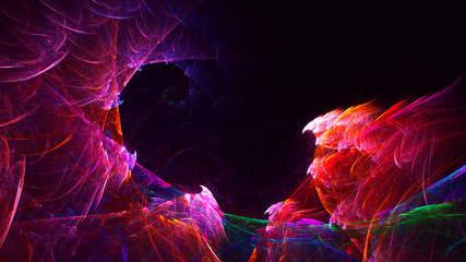 Obraz premium 3D rendering abstract red fractal light background