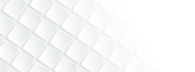 White geometric square background in paper art style. Use for banner, website cover, print ads.