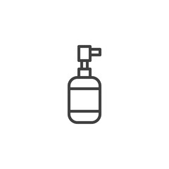 Dishwashing detergent bottle line icon. linear style sign for mobile concept and web design. Dish soap dispenser outline vector icon. Symbol, logo illustration. Vector graphics