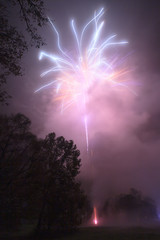Fototapeta na wymiar Purple Fireworks