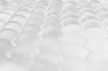 White transparent balls as modern science abstract background.