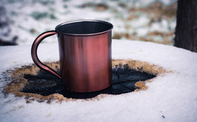 Coffee Mug in Snow