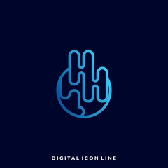 Obraz premium Digital Media Application Illustration Vector Template