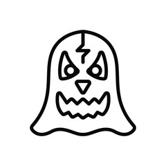 Black line icon for terrible 