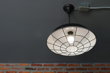 hanging light bulb in coffee shop