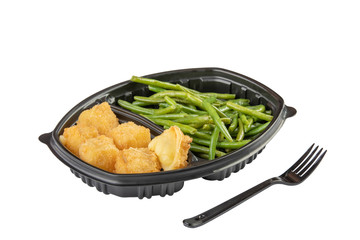 grilled halloumi fries cheese and asparagus isolated on white background