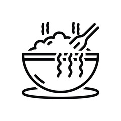 Black line icon for meal 