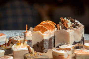 Organic handmade soap with cinamon and orange