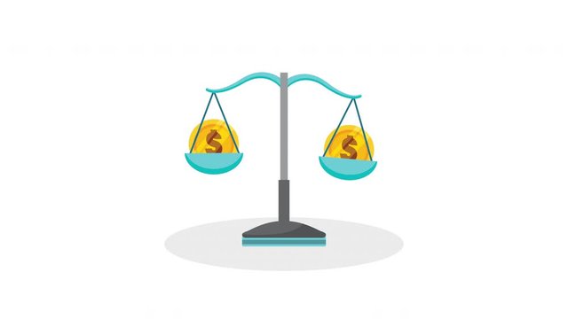 economy and finances balance with coins