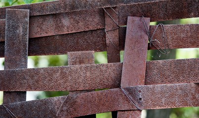 rusty fence closeup as background