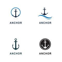 Set of Anchor icon Logo Template vector