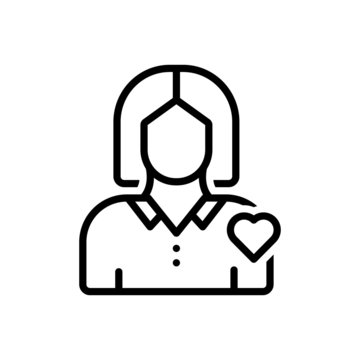 Black line icon for herself 