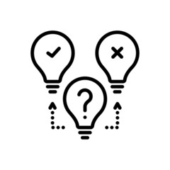 Black line icon for maybe