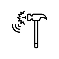 Black line icon for noise 