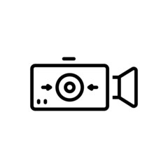 Black line icon for record