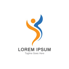 Human character logo simple illustration vector design