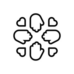 Black line icon for volunteer 