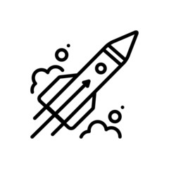 Black line icon for beginning 