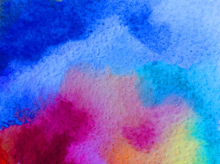 Watercolor abstract bright colorful textural background handmade . Painting of underwater world of coral reef. Modern sea scape