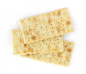 Soda Crackers isolated on white background.