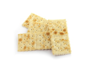 Soda Crackers isolated on white background.