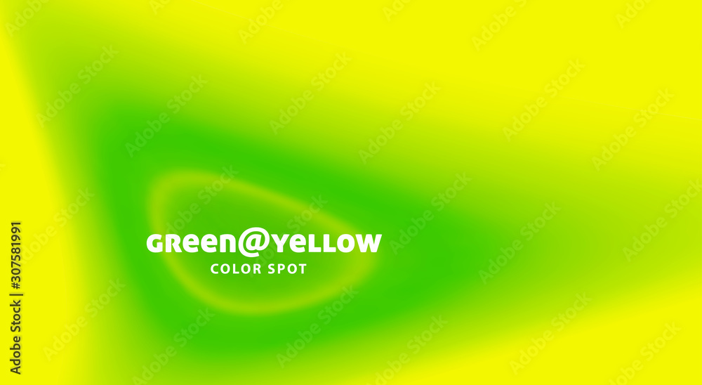 Leinwandbilder Blurred yellow background with green color spot. Abstract vector pattern