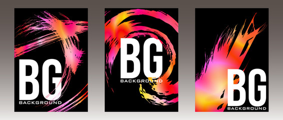 Naklejka premium Abstract vertical posters with colorful splashes. Vector layouts