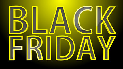 Black Friday Text 3D Illustration