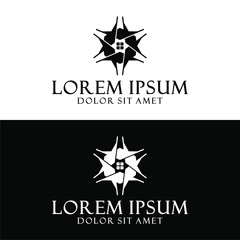 Obraz premium Star house logo template with simplicity icon in flat design illustration