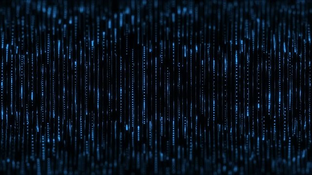 4k. Abstract technology background. Lines texture. Motion dots. Black backdrop. Futuristic wallpaper. 