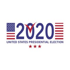 2020 United States of  Presidential Election banner.Vote. Patriotic illustration
