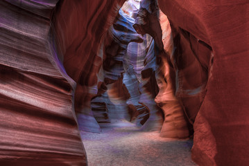Beautiful view inside Antelepoe Canyon, colors and lights