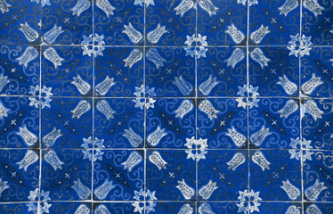 Traditional ornate portuguese decorative tiles azulejos