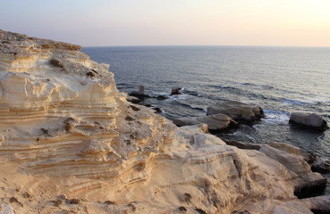 Fototapeta na wymiar White Rocks near Pegeia, Cyprus