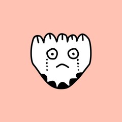 Cute kawaii cartoon character, hand drawn doodles illustration.