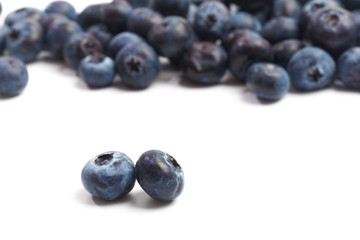 Blueberries isolated on white background.