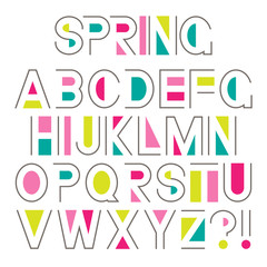 Set of colorful letters. Vector graphic alphabet symbols.