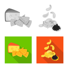 Vector design of taste and seasonin logo. Set of taste and organic stock vector illustration.