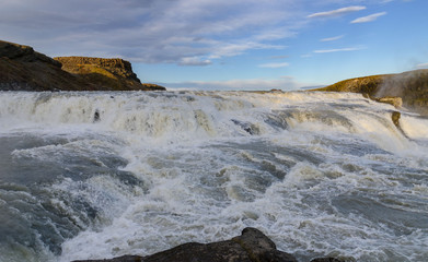 Icelandic Waterfall Gullfoss - Golden Falls. the most powerful on Iceland and Europe