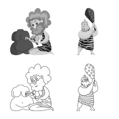 Vector illustration of evolution and prehistory icon. Collection of evolution and development stock symbol for web.