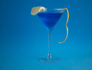 blue lagoon cocktail in glass