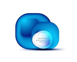 Square geometric banners with 3d smooth blend effect. Digital technology trendy icon design. Vector Illustration For Wallpaper, Banner, Background, Card, Book Illustration, landing page