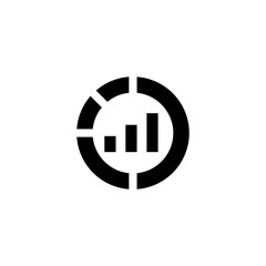 Round diagram icon. Marketing vector icon. Simple infographic design layout. Vector illustration.