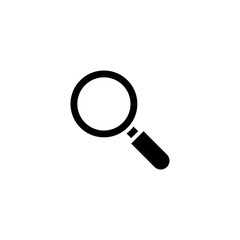 Search icon. Magnifying glass or search icon, flat vector graphic on isolated background. - Vector