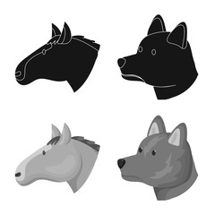 Vector illustration of agriculture and breeding sign. Collection of agriculture and organic stock vector illustration.